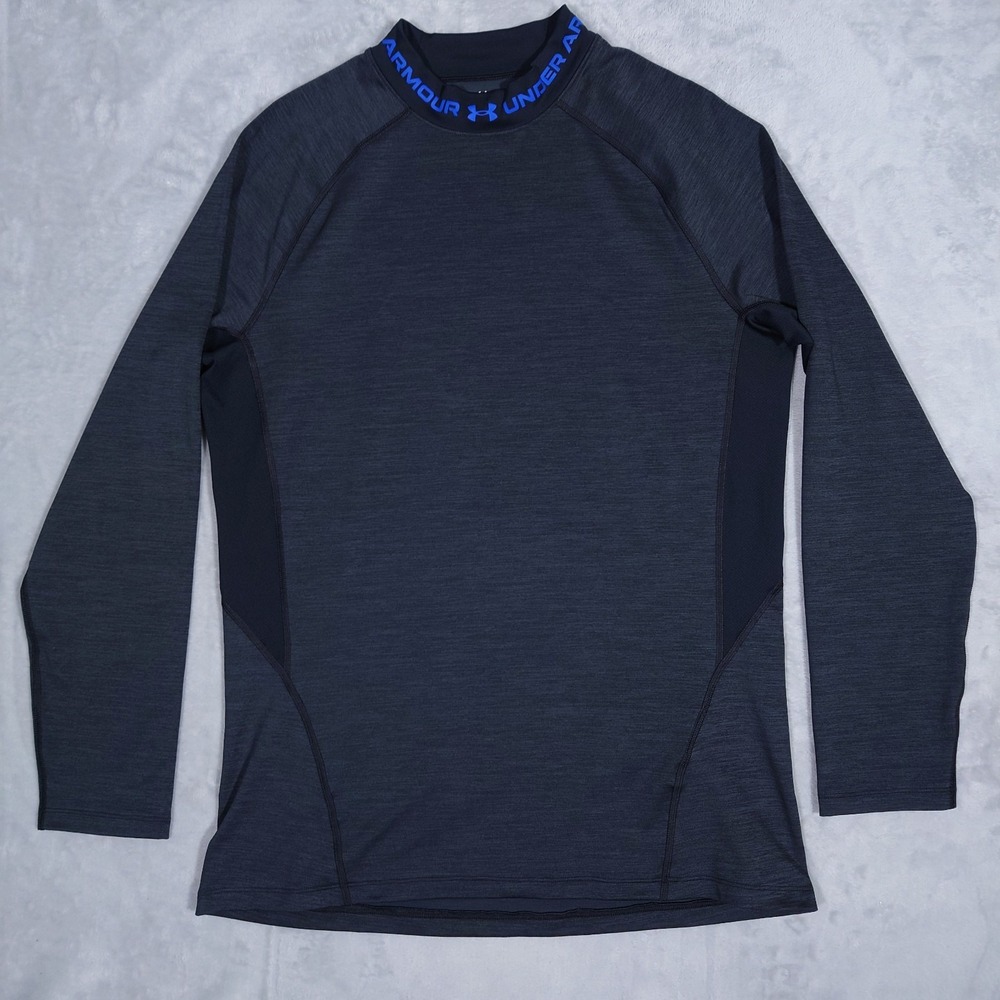 Under Armour Cold Gear Baselayer Mens L Fitted Mock Neck Long Sleeve Black